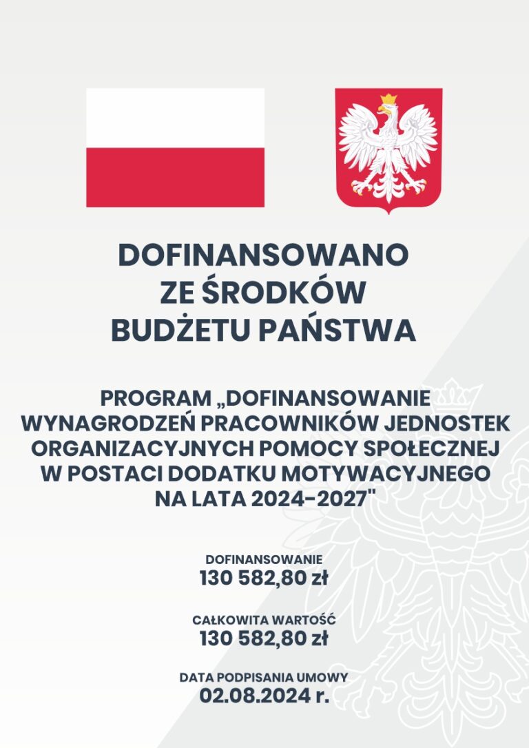 Program „Dofinansowanie wynagrodzeń pracowników jednostek organizacyjnych pomocy społecznej w postaci dodatku motywacyjnego na lata 2024–2027”